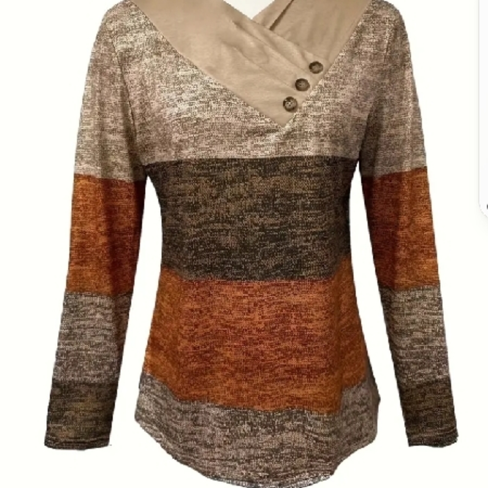 Chic Striped Long Sleeve Sweater